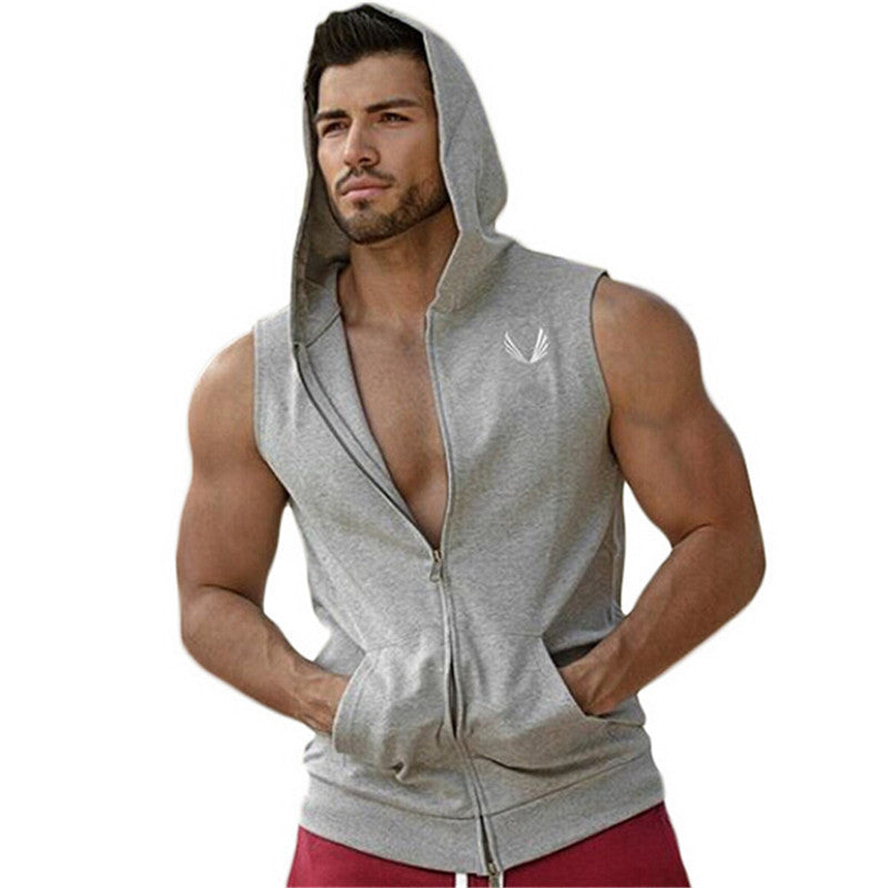 Stretchy Sleeveless Shirt Hooded