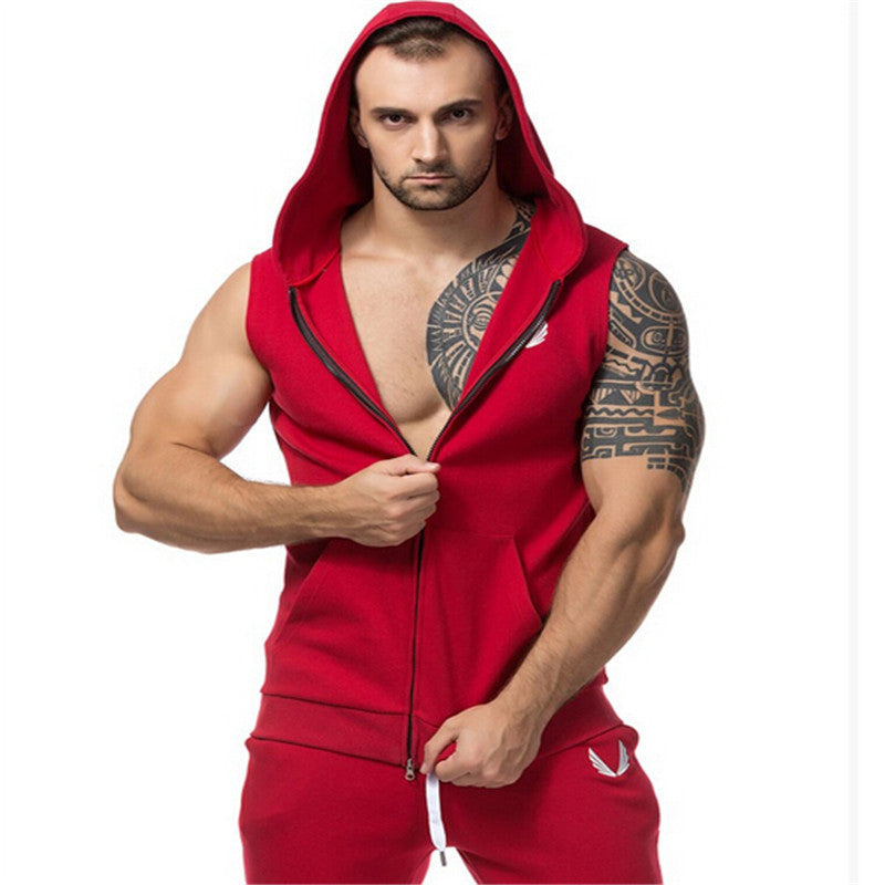 Stretchy Sleeveless Shirt Hooded