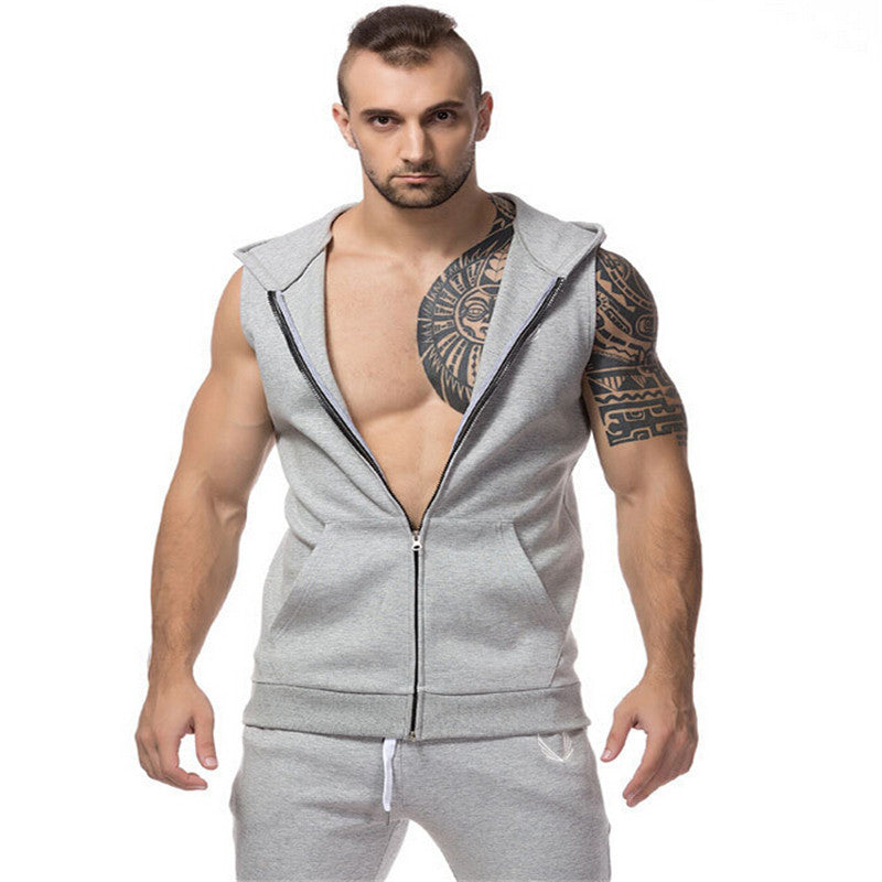 Stretchy Sleeveless Shirt Hooded